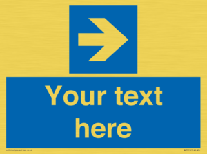 Custom Directional signage blue right arrow 